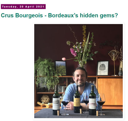 Article de presse Article blog Wine Inspire - 20 avril 2021 - Crus Bourgeois - Bordeaux’s hidden gems?